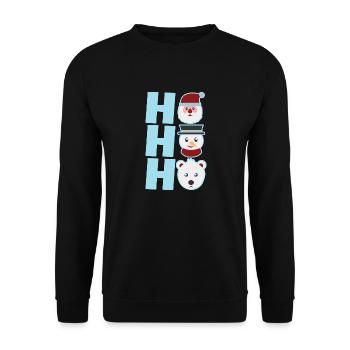 HoHoHo Funny Xmas Stuff Icon Santa Snowman & Bear - Unisex Sweatshirt - black - Front - Alina (178cm) & Michal (187cm)