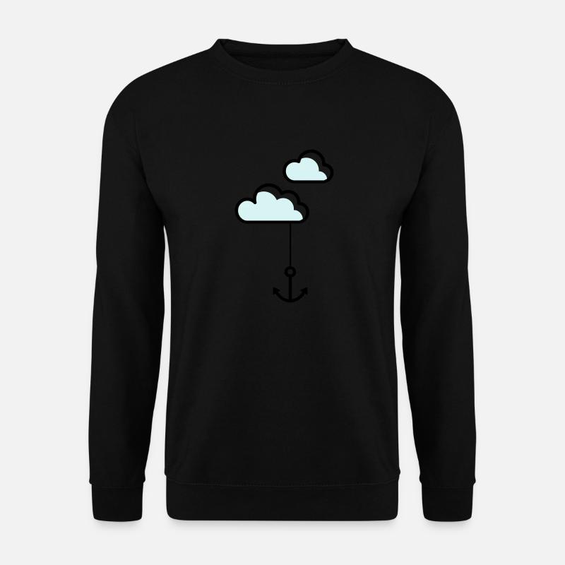 Anker mit Wolke - Unisex Pullover - Schwarz