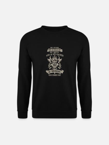 Wikinger sei stark - Unisex Pullover - Schwarz