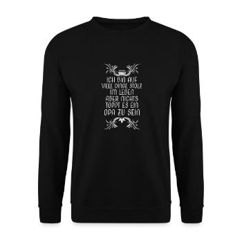 Opa - Unisex Pullover - Schwarz - Vorne - Alina (178cm) & Michal (187cm)