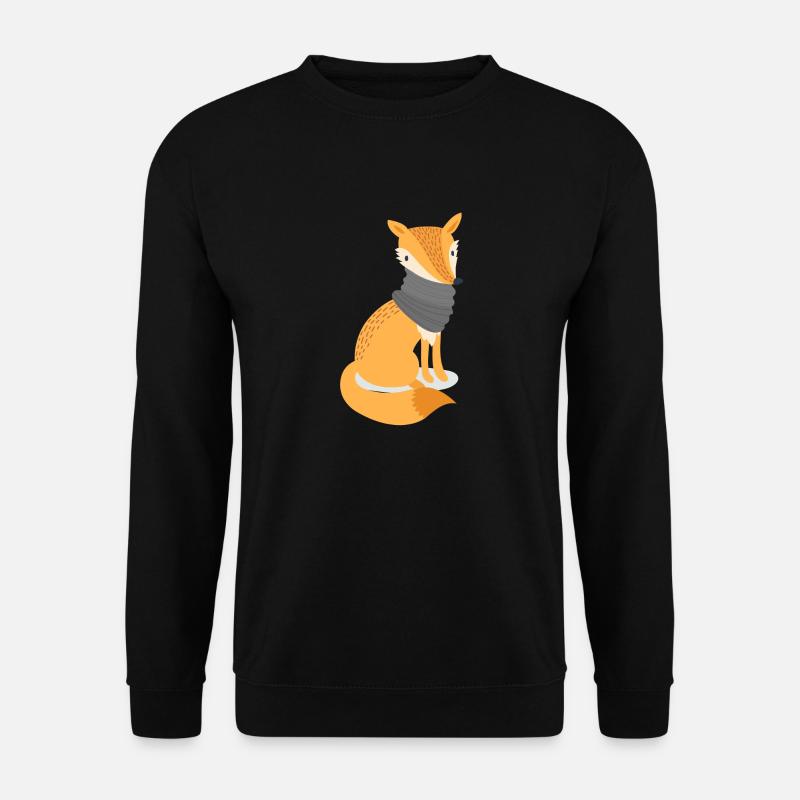 Fox with scarf - Unisex Sweatshirt - black