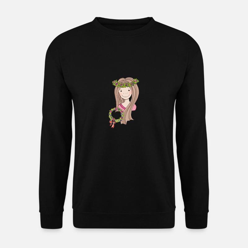 blumenmaedchen_braun - Unisex Pullover - Schwarz