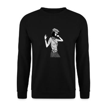Sexy Policewoman / Anime Policewoman / Police Girl - Unisex Sweatshirt - black - Front - Alina (178cm) & Michal (187cm)