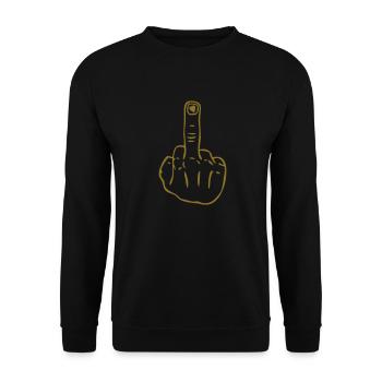 Mittelfinger - Unisex Pullover - Schwarz - Vorne - Alina (178cm) & Michal (187cm)