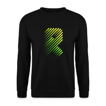 "R" - Unisex Pullover - Schwarz - Vorne - Alina (178cm) & Michal (187cm)