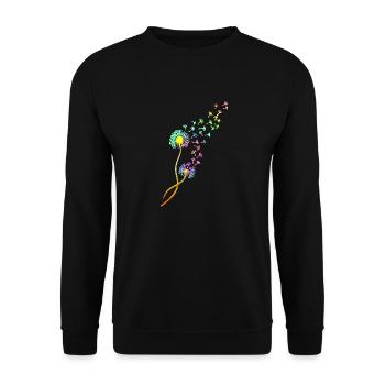 Pusteblume, Löwenzahn, Blumen, Blume, Frühling - Unisex Pullover - Schwarz - Vorne - Alina (178cm) & Michal (187cm)