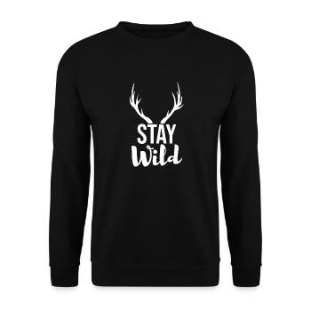 Stay Wild - Unisex Pullover - Schwarz - Vorne - Alina (178cm) & Michal (187cm)
