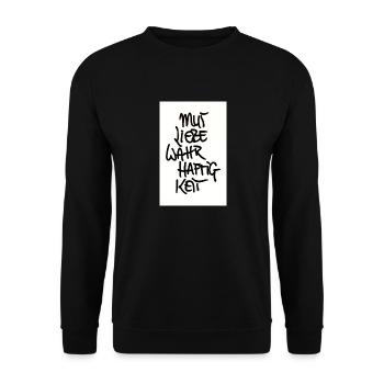 COURAGE, AMOUR, VÉRACITÉ - Sweat-shirt Unisexe - noir - Devant - Alina (178cm) & Michal (187cm)