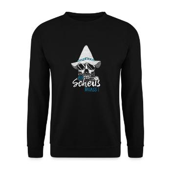 An Scheiß Muass I Bayrisch Lustiger Bayern Spruch - Unisex Pullover - Schwarz - Vorne - Alina (178cm) & Michal (187cm)