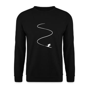 Alpine Ski skiers Ski slope Minimalist - Unisex Sweatshirt - black - Front - Alina (178cm) & Michal (187cm)