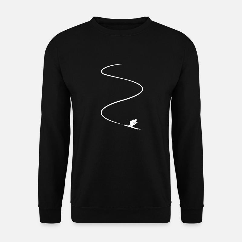 Alpin Ski Skifahrer Skipiste Minimalistisch - Unisex Pullover - Schwarz