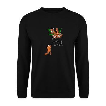 Tasche des roten Pandas - Unisex Pullover - Schwarz - Vorne - Alina (178cm) & Michal (187cm)