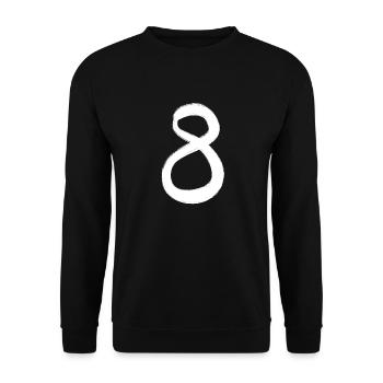 8 Huit chiffres Peint à la main Idée cadeau blanche - Sweat-shirt Unisexe - noir - Devant - Alina (178cm) & Michal (187cm)