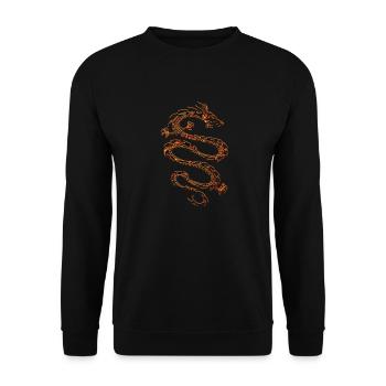 Drachen Fantasy Drachen Geist Reptilien Bestien - Unisex Pullover - Schwarz - Vorne - Alina (178cm) & Michal (187cm)