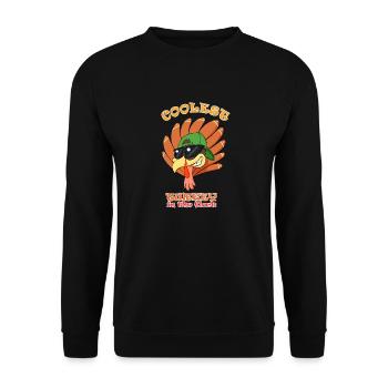 La dinde la plus cool du troupeau Je joyeux Thanksgiving - Sweat-shirt Unisexe - noir - Devant - Alina (178cm) & Michal (187cm)