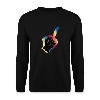 Black Fist Aura - Unisex Sweatshirt - black - Front - Alina (178cm) & Michal (187cm)