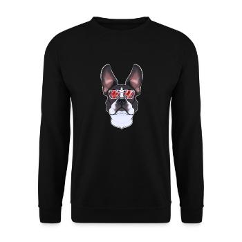 Boston Terrier UK Lunettes de soleil I Drapeau anglais I - Sweat-shirt Unisexe - noir - Devant - Alina (178cm) & Michal (187cm)