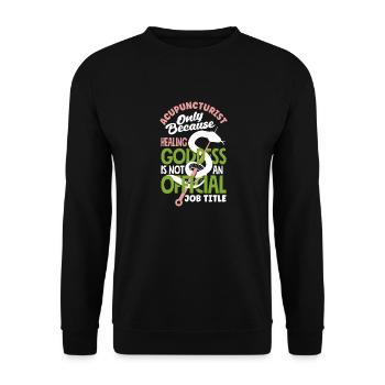 Acupuncture Acupunctrice - Sweat-shirt Unisexe - noir - Devant - Alina (178cm) & Michal (187cm)