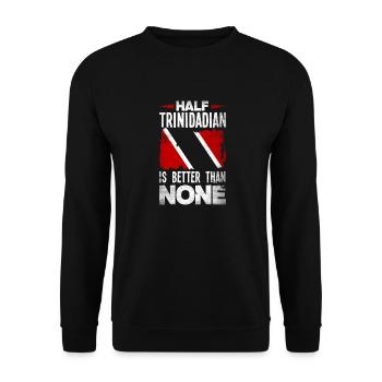 Trinidad and Tobago Flag Trinidadian Half - Unisex Pullover - Schwarz - Vorne - Alina (178cm) & Michal (187cm)