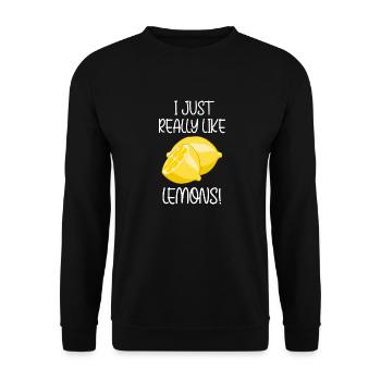 Wirklich wie Zitronen, Vitamin, Zitrusfrüchte - Unisex Pullover - Schwarz - Vorne - Alina (178cm) & Michal (187cm)