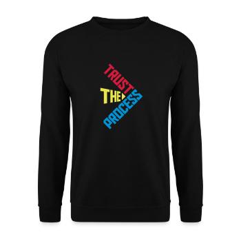 trust the process Quote - Unisex Sweatshirt - black - Front - Alina (178cm) & Michal (187cm)