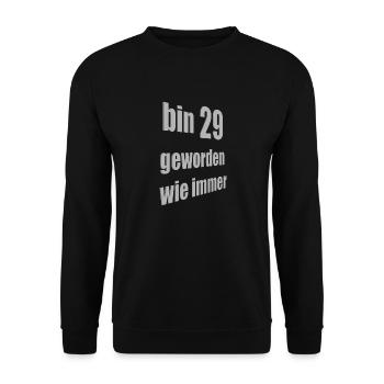 bin 29 - Unisex Pullover - Schwarz - Vorne - Alina (178cm) & Michal (187cm)