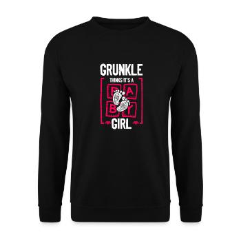Grunkle Thinks It's a Girl Gender Reveal Funny - Unisex Sweatshirt - black - Front - Alina (178cm) & Michal (187cm)