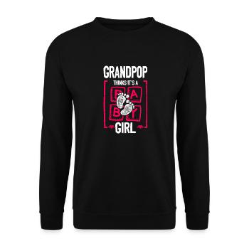Grandpop Thinks It's a Girl Gender Reveal Funny - Unisex Sweatshirt - black - Front - Alina (178cm) & Michal (187cm)