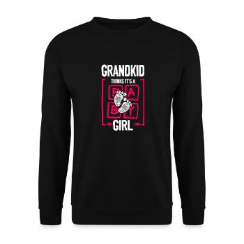 Grandkid Thinks It's a Girl Gender Reveal Funny - Unisex Sweatshirt - black - Front - Alina (178cm) & Michal (187cm)