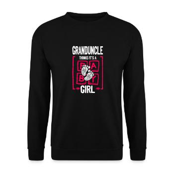 Granduncle Thinks It's a Girl Gender Reveal Funny - Unisex Sweatshirt - black - Front - Alina (178cm) & Michal (187cm)