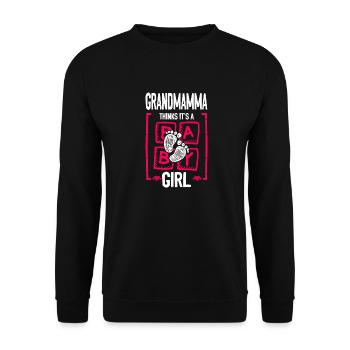 Grandmamma Thinks It's a Girl Gender Reveal Funny - Unisex Sweatshirt - black - Front - Alina (178cm) & Michal (187cm)