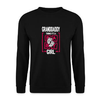 Granddaddy Thinks It's a Girl Gender Reveal Funny - Unisex Sweatshirt - black - Front - Alina (178cm) & Michal (187cm)