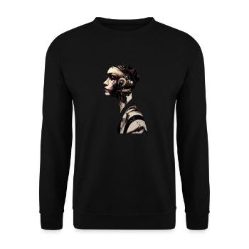 Punk Design Music Cyber Portrait of a Woman - Unisex Sweatshirt - black - Front - Alina (178cm) & Michal (187cm)