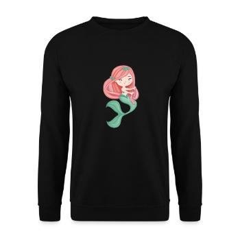 Kleine rote Haare, grüner Schwanz - Unisex Pullover - Schwarz - Vorne - Alina (178cm) & Michal (187cm)