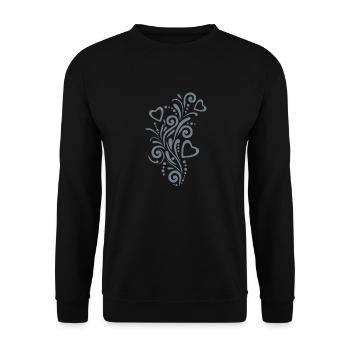Design décoratif avec des cœurs - Sweat-shirt Unisexe - noir - Devant - Alina (178cm) & Michal (187cm)