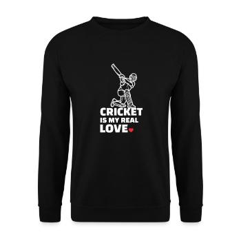 J’aime le cricket pour tous les joueurs de cricket - Sweat-shirt Unisexe - noir - Devant - Alina (178cm) & Michal (187cm)