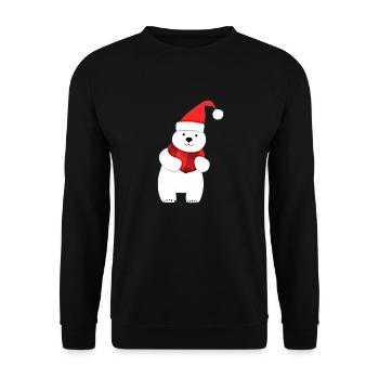 Noël Ours polaire Ours d’hiver Animaux des neiges 02 - Sweat-shirt Unisexe - noir - Devant - Alina (178cm) & Michal (187cm)