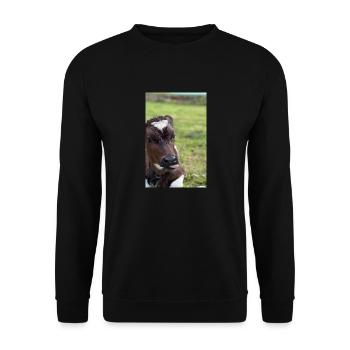 Kuh - Unisex Pullover - Schwarz - Vorne - Alina (178cm) & Michal (187cm)