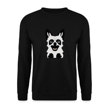 Kleiner niedlicher Baby Hund - Unisex Pullover - Schwarz - Vorne - Alina (178cm) & Michal (187cm)