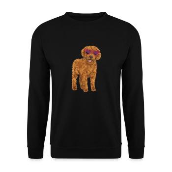 Labradoodle Chien - Sweat-shirt Unisexe - noir - Devant - Alina (178cm) & Michal (187cm)