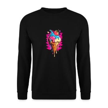 Délicieux cône glacé de différentes saveurs - Sweat-shirt Unisexe - noir - Devant - Alina (178cm) & Michal (187cm)