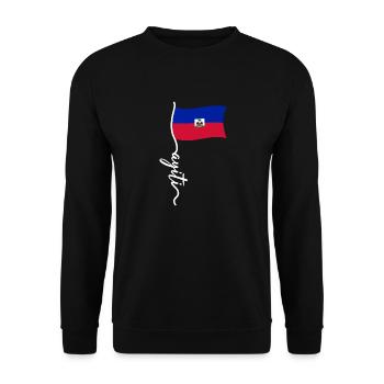 Haiti Haitian Flagge Stolz Sein I Geschenk - Unisex Pullover - Schwarz - Vorne - Alina (178cm) & Michal (187cm)