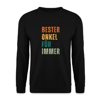 Witziges Onkel T-Shirt Designs als Geschenkidee - Unisex Pullover - Schwarz - Vorne - Alina (178cm) & Michal (187cm)