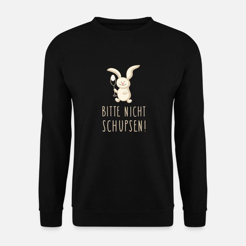 Hase, Ei und Spruch - Unisex Pullover - Schwarz
