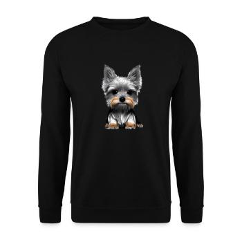 propriétaire de chiot chien Yorkshire Terrier - Sweat-shirt Unisexe - noir - Devant - Alina (178cm) & Michal (187cm)