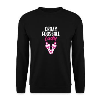 Foosball Lady Women Funny Table Soccer Player - Unisex Pullover - Schwarz - Vorne - Alina (178cm) & Michal (187cm)