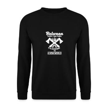 Gateway to a new world - Unisex Sweatshirt - black - Front - Alina (178cm) & Michal (187cm)