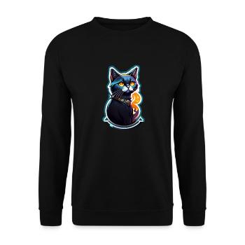 Black Cat and Magic - Unisex Sweatshirt - black - Front - Alina (178cm) & Michal (187cm)