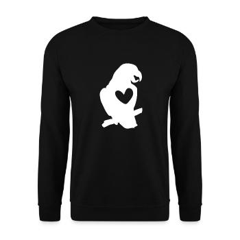 Graupapagei African Grey Parrot Papagei - Unisex Pullover - Schwarz - Vorne - Alina (178cm) & Michal (187cm)