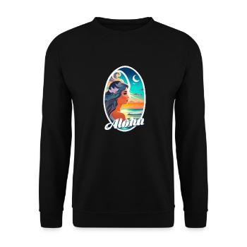 Aloha - surf - retro - Unisex Sweatshirt - black - Front - Alina (178cm) & Michal (187cm)